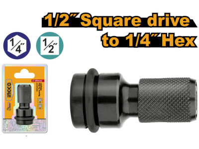 INGCO Dugókulcs adapter 1/2"->1/4" hex - Image 2