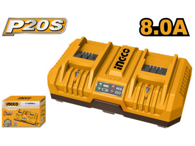 INGCO Dupla akkumulátor töltő 8,0 A 20 V - Image 2