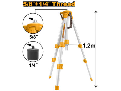 INGCO Háromlábú lézerállvány 1,2 m 1/4" 5/8" - Image 2