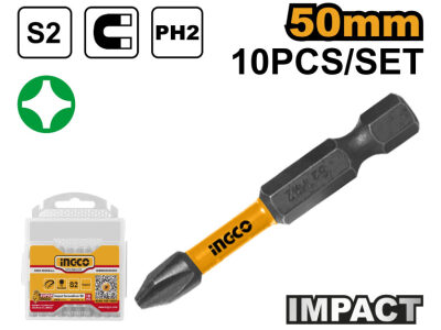 INGCO Impact bithegy PH2 x 50 mm (10 db) - Image 2