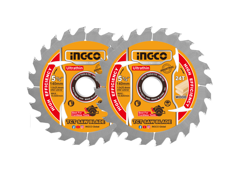 INGCO Fűrésztárcsa fához 140 x 20 x 1,0 mm / 24T (2 db)