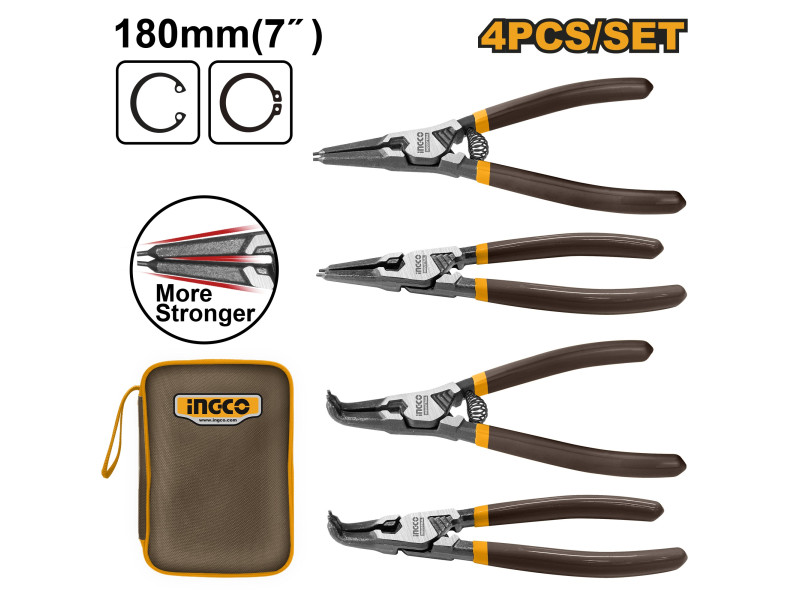 INGCO Seeger fogó készlet 180 mm, 4 részes