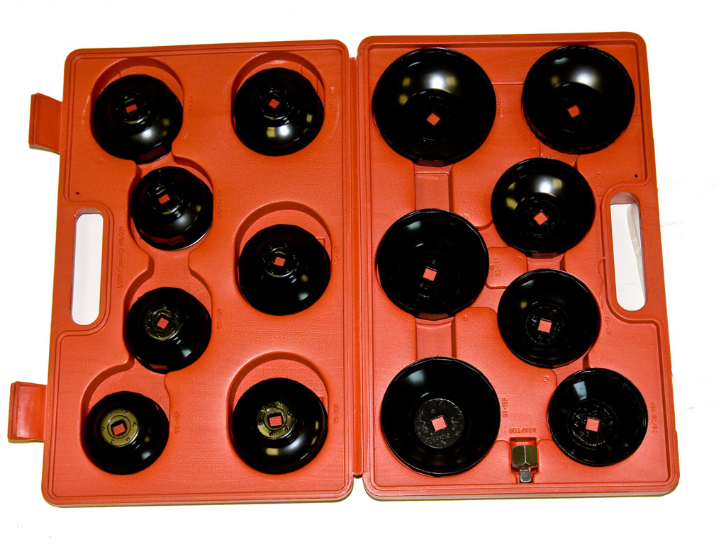 Olajszűrő leszedő dugókulcs készlet, 3/8", 15 darabos