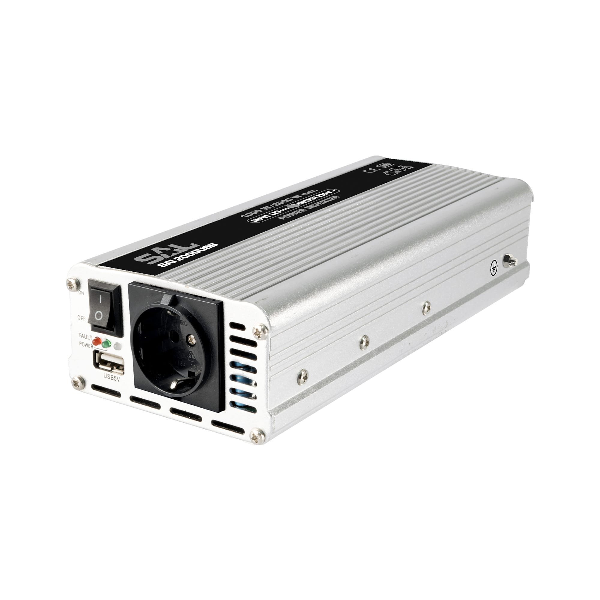 SAL Feszültségátalakító 2000 W, USB csatlakozással