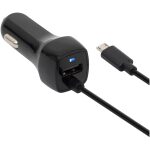 Autós USB + microUSB töltő